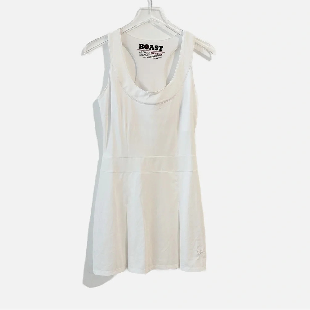 BOAST Tennis White Mini Dress Pleated Skirt M